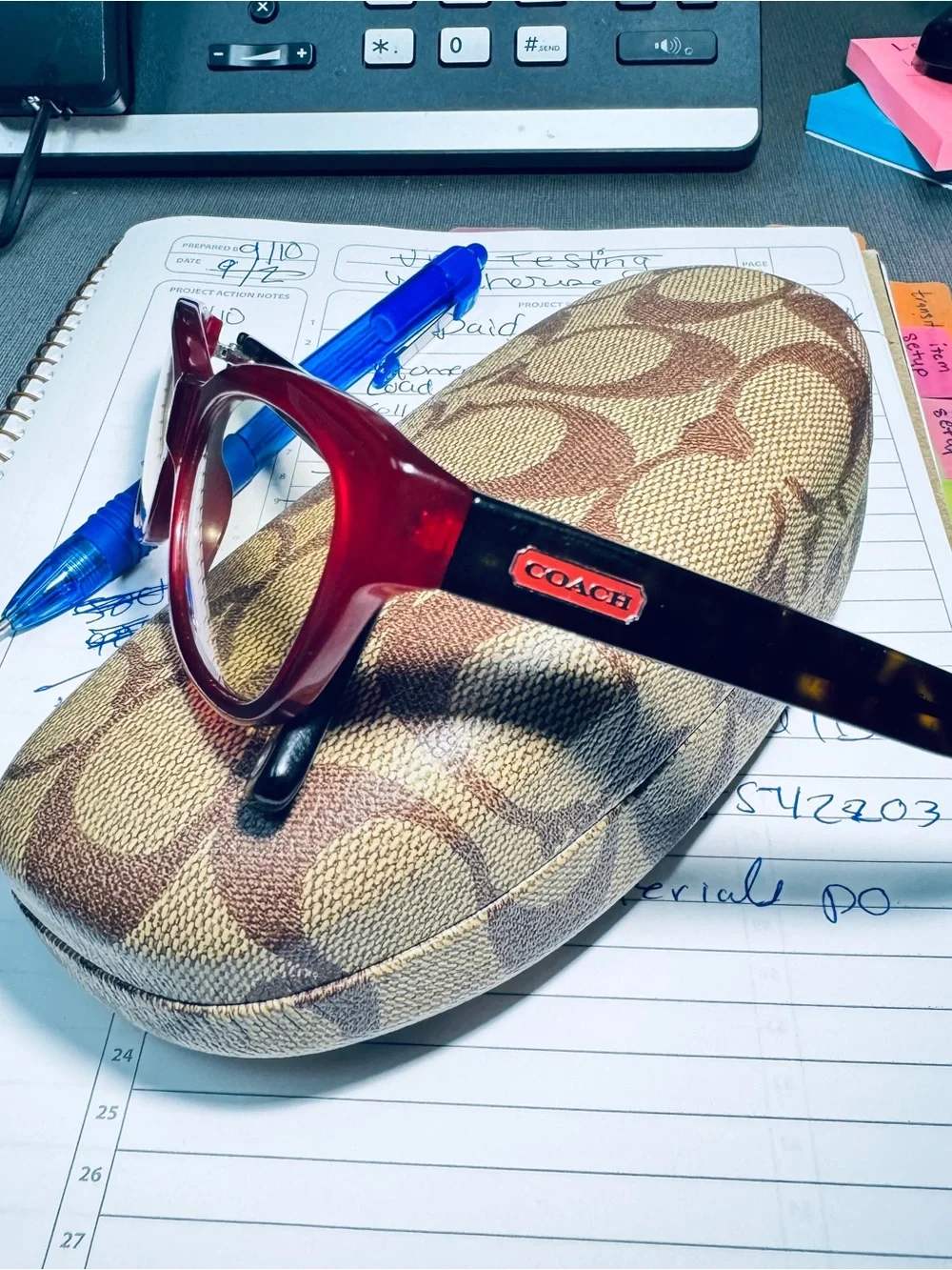 Coach Red Cat-Eye Women's Glasses